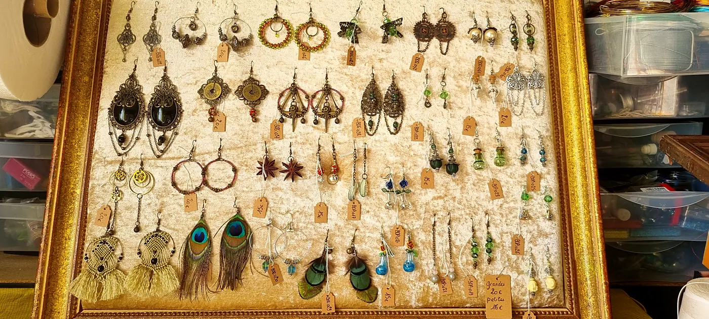 Boucles d’oreilles — création des Curiosités d’Opaline